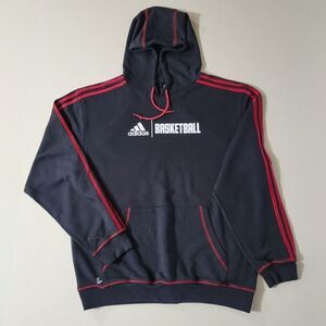 adidas Men's Black Pullover Hooded Basketball Sweatshirt